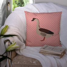 Load image into Gallery viewer, Chinese Goose Pink Check Throw Pillow - 14x14 Decorative Pillow – Art for Your Home &amp; Patio BB7896PW1414