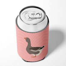 Load image into Gallery viewer, Toulouse Goose Pink Check Can or Bottle Hugger BB7897CC