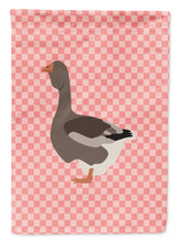 Load image into Gallery viewer, Toulouse Goose Pink Check Garden Flag - Outdoor Decorative Yard Flag