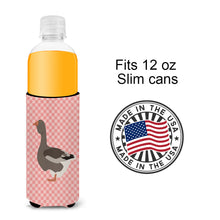 Load image into Gallery viewer, Toulouse Goose Pink Check   Hugger for slim cans