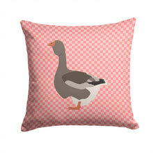 Load image into Gallery viewer, Toulouse Goose Pink Check Throw Pillow - 14x14 Decorative Pillow – Art for Your Home &amp; Patio BB7897PW1414