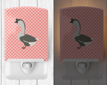 Load image into Gallery viewer, African Goose Pink Check Ceramic Night Light BB7899CNL
