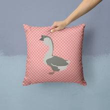 Load image into Gallery viewer, African Goose Pink Check Throw Pillow - 14x14 Decorative Pillow – Art for Your Home &amp; Patio BB7899PW1414