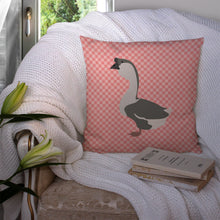 Load image into Gallery viewer, African Goose Pink Check Throw Pillow - 14x14 Decorative Pillow – Art for Your Home &amp; Patio BB7899PW1414