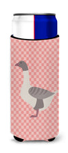 Load image into Gallery viewer, Buff Grey Back Goose Pink Check   Hugger for slim cans