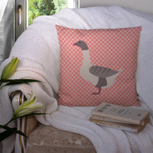 Load image into Gallery viewer, Buff Grey Back Goose Pink Check Throw Pillow - 14x14 Decorative Pillow – Art for Your Home &amp; Patio BB7901PW1414