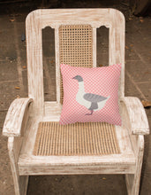 Load image into Gallery viewer, Buff Grey Back Goose Pink Check Fabric Decorative Pillow BB7901PW1818