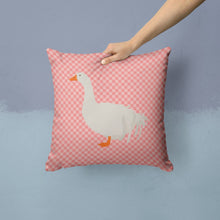 Load image into Gallery viewer, Sebastopol Goose Pink Check Throw Pillow - 14x14 Decorative Pillow – Art for Your Home &amp; Patio BB7902PW1414