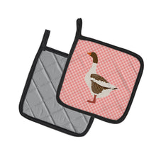 Load image into Gallery viewer, Pomeranian Rogener Goose Pink Check Pot Holders - Set of 2 - Heat-Resistant Kitchen Essentials BB7903PTHD