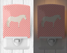 Load image into Gallery viewer, Paso Fino Horse Pink Check Ceramic Night Light BB7905CNL