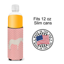Load image into Gallery viewer, Paso Fino Horse Pink Check   Hugger for slim cans