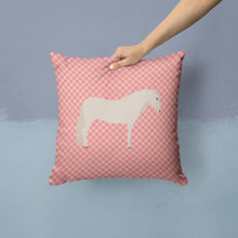 Load image into Gallery viewer, Paso Fino Horse Pink Check Throw Pillow - 14x14 Decorative Pillow – Art for Your Home &amp; Patio BB7905PW1414