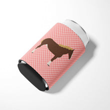 Load image into Gallery viewer, Percheron Horse Pink Check Can or Bottle Hugger BB7906CC