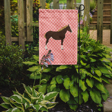 Load image into Gallery viewer, Percheron Horse Pink Check Garden Flag - Outdoor Decorative Yard Flag