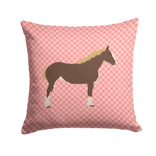 Load image into Gallery viewer, Percheron Horse Pink Check Throw Pillow - 14x14 Decorative Pillow – Art for Your Home &amp; Patio BB7906PW1414