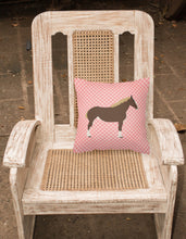 Load image into Gallery viewer, Percheron Horse Pink Check Fabric Decorative Pillow BB7906PW1818