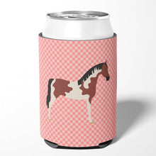 Load image into Gallery viewer, Pinto Horse Pink Check Can or Bottle Hugger BB7907CC