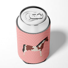 Load image into Gallery viewer, Pinto Horse Pink Check Can or Bottle Hugger BB7907CC
