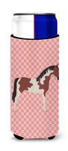 Load image into Gallery viewer, Pinto Horse Pink Check   Hugger for slim cans