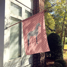 Load image into Gallery viewer, Orlov Trotter Horse Pink Check Flag Canvas House Size BB7908CHF