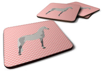 Load image into Gallery viewer, Orlov Trotter Horse Pink Check Foam Coaster  BB7908FC