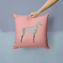 Load image into Gallery viewer, Orlov Trotter Horse Pink Check Throw Pillow - 14x14 Decorative Pillow – Art for Your Home &amp; Patio BB7908PW1414
