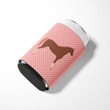 Load image into Gallery viewer, Hanoverian Horse Pink Check Can or Bottle Hugger BB7909CC
