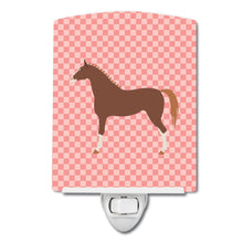 Load image into Gallery viewer, Hanoverian Horse Pink Check Ceramic Night Light BB7909CNL