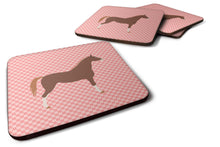Load image into Gallery viewer, Hanoverian Horse Pink Check Foam Coaster  BB7909FC