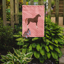 Load image into Gallery viewer, Hanoverian Horse Pink Check Garden Flag - Outdoor Decorative Yard Flag