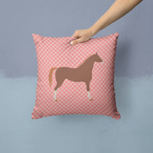 Load image into Gallery viewer, Hanoverian Horse Pink Check Throw Pillow - 14x14 Decorative Pillow – Art for Your Home &amp; Patio BB7909PW1414