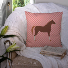 Load image into Gallery viewer, Hanoverian Horse Pink Check Throw Pillow - 14x14 Decorative Pillow – Art for Your Home &amp; Patio BB7909PW1414