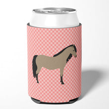 Load image into Gallery viewer, Welsh Pony Horse Pink Check Can or Bottle Hugger BB7910CC