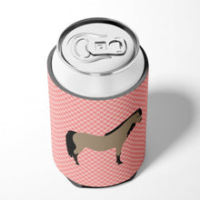 Load image into Gallery viewer, Welsh Pony Horse Pink Check Can or Bottle Hugger BB7910CC