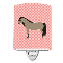 Load image into Gallery viewer, Welsh Pony Horse Pink Check Ceramic Night Light BB7910CNL