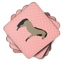 Load image into Gallery viewer, Welsh Pony Horse Pink Check Foam Coaster  BB7910FC
