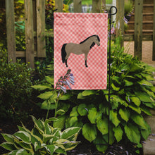 Load image into Gallery viewer, Welsh Pony Horse Pink Check Garden Flag - Outdoor Decorative Yard Flag