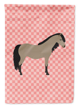 Load image into Gallery viewer, Welsh Pony Horse Pink Check Garden Flag - Outdoor Decorative Yard Flag