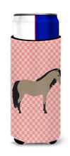 Load image into Gallery viewer, Welsh Pony Horse Pink Check   Hugger for slim cans