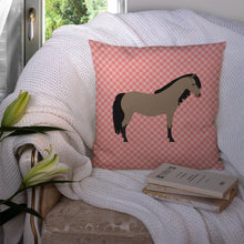 Load image into Gallery viewer, Welsh Pony Horse Pink Check Throw Pillow - 14x14 Decorative Pillow – Art for Your Home &amp; Patio BB7910PW1414