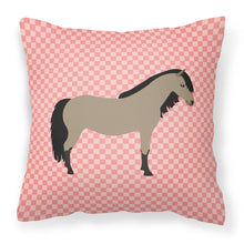 Load image into Gallery viewer, Welsh Pony Horse Pink Check Fabric Decorative Pillow BB7910PW1818