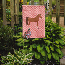 Load image into Gallery viewer, Arabian Horse Pink Check Garden Flag - Outdoor Decorative Yard Flag