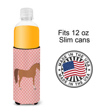 Load image into Gallery viewer, Arabian Horse Pink Check   Hugger for slim cans