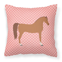 Load image into Gallery viewer, Arabian Horse Pink Check Fabric Decorative Pillow BB7911PW1818