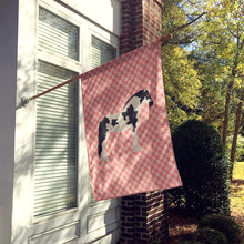 Load image into Gallery viewer, Cyldesdale Horse Pink Check Flag Canvas House Size BB7912CHF