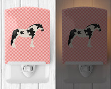 Load image into Gallery viewer, Cyldesdale Horse Pink Check Ceramic Night Light BB7912CNL