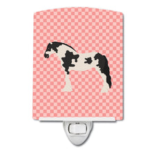 Load image into Gallery viewer, Cyldesdale Horse Pink Check Ceramic Night Light BB7912CNL
