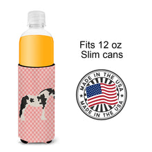 Load image into Gallery viewer, Cyldesdale Horse Pink Check   Hugger for slim cans
