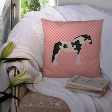 Load image into Gallery viewer, Cyldesdale Horse Pink Check Throw Pillow - 14x14 Decorative Pillow – Art for Your Home &amp; Patio BB7912PW1414