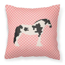 Load image into Gallery viewer, Cyldesdale Horse Pink Check Fabric Decorative Pillow BB7912PW1818